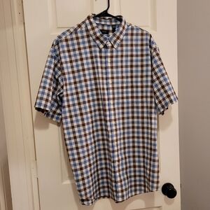 Arrow XL Short Sleeve Checked Button Down Shirt